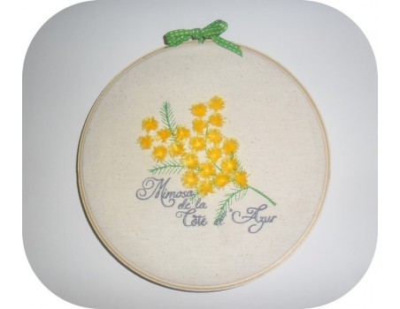 Motif de broderie machine  mimosa 3D