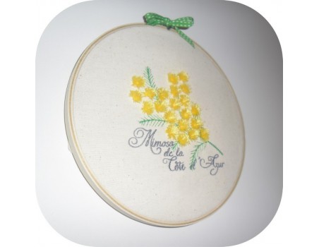 Motif de broderie machine  mimosa 3D