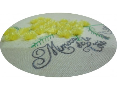 Motif de broderie machine  mimosa 3D