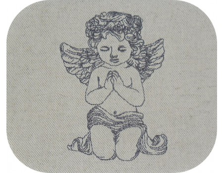 Motif de broderie machine petit  ange prière