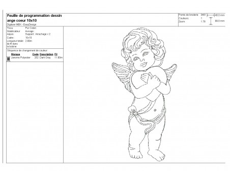 Instant download machine embroidery  angel praying