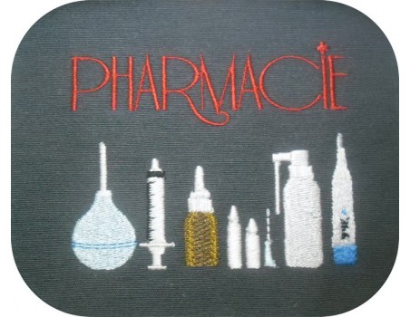 Motif de broderie machine pharmacie