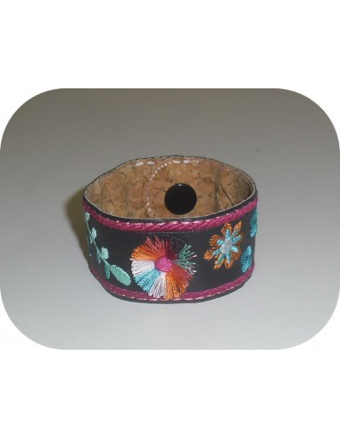 Instant download machine embroidery ith wristband with round tassel 3D