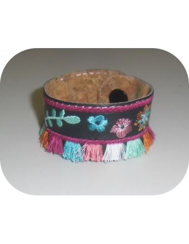 Instant download machine embroidery ith wristband with fringes  tassel 3D