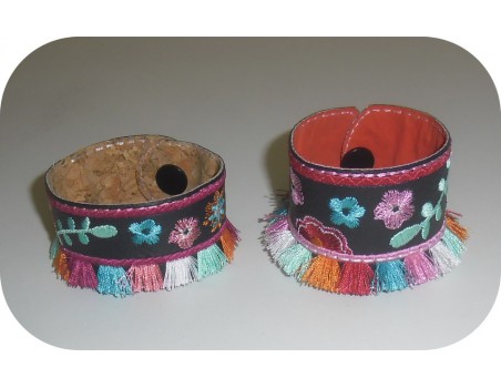 Instant download machine embroidery ith wristband with fringes  tassel 3D