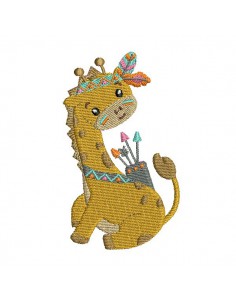 Motif de broderie machine girafe indienne