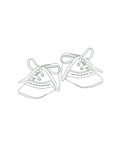 Motif de broderie  redwork chaussons de bébé 