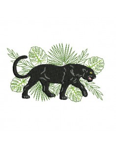 Motif de broderie machine panthère noire