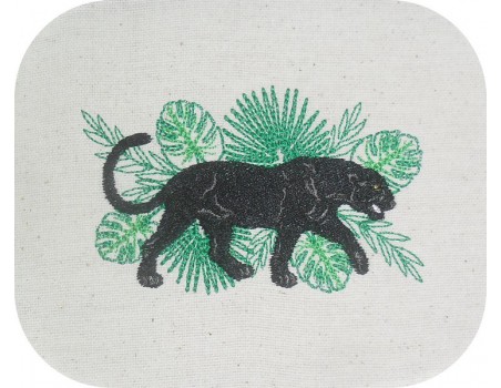 Motif de broderie machine panthère noire