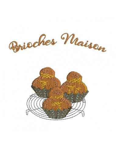 Motif de broderie machine brioches maison