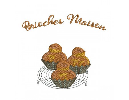 Motif de broderie machine brioches maison