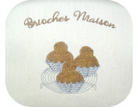 Motif de broderie machine brioches maison