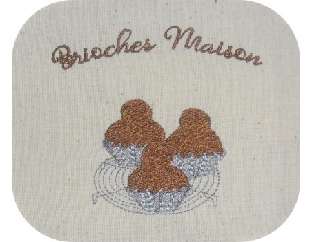 Motif de broderie machine brioches maison