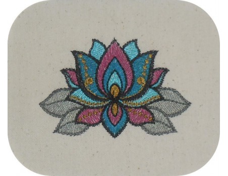 Motif de broderie machine fleur de lotus