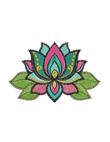 Motif de broderie machine fleur de lotus