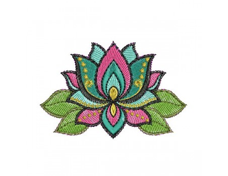 Motif de broderie machine fleur de lotus