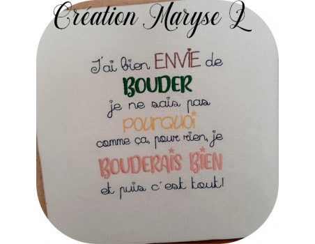 Motif de broderie machine bouder