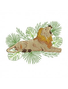 Motif de broderie machine lion