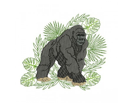 Motif de broderie machine gorille