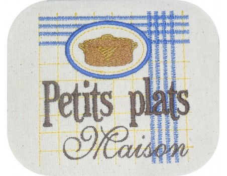 Motif de broderie machine marmite  plats maison