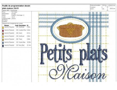 Instant download machine embroidery  design casserole little homemade dishes