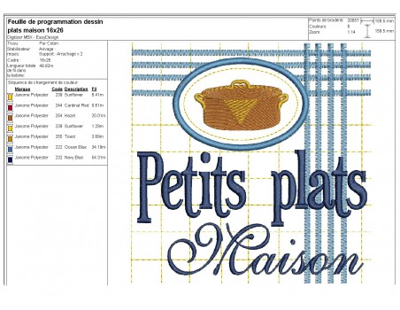 Instant download machine embroidery  design casserole little homemade dishes