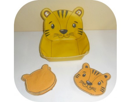 Motif de broderie machine corbeille tigre  ITH