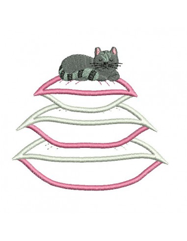 Instant download machine embroidery applique cat