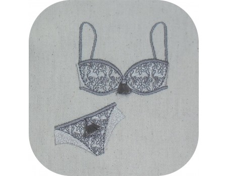 Instant download machine embroidery design shell lingerie