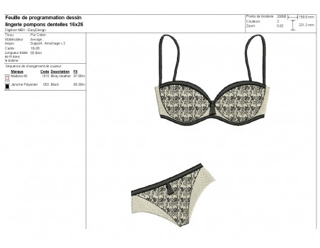 Instant download machine embroidery design shell lingerie