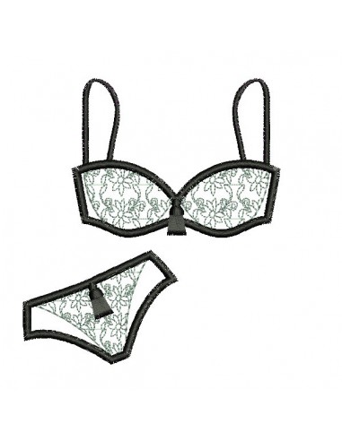 Instant download machine embroidery design fringes  lingerie