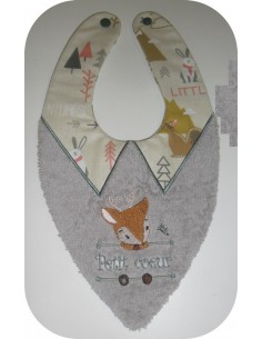 Motif de broderie machine Bavoir bandana col polo ITH