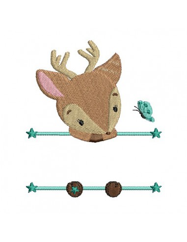 Instant download machine embroidery deer to customize for girl