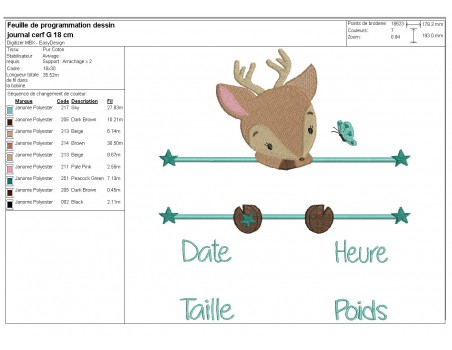 instant download machine embroidery design customizable birth journal boy  panda