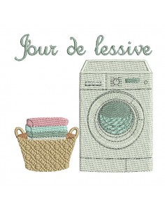 Motif de broderie machine jour de  lessive
