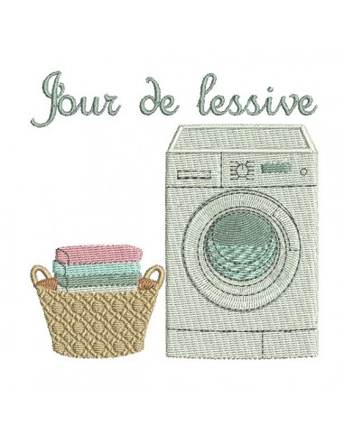 Instant download machine embroidery design vintage laundry