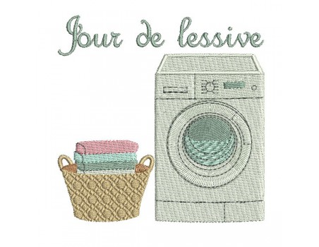 Instant download machine embroidery design vintage laundry