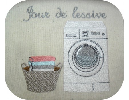 Motif de broderie machine jour de  lessive