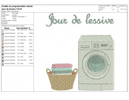 Instant download machine embroidery design vintage laundry