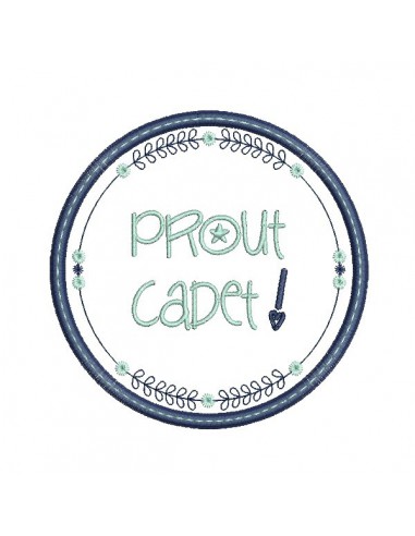 Motif de broderie machine  mots d'enfants Prout cadet