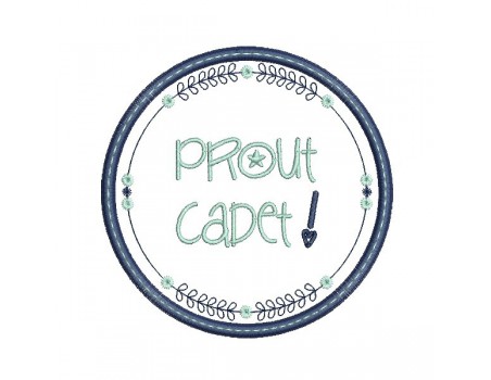 Motif de broderie machine  mots d'enfants Prout cadet