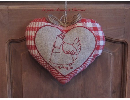 Poule tablier 10x10cm