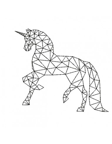 Instant download machine embroidery design geometric rabbit