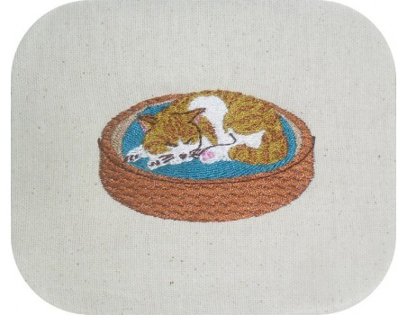 Instant download machine embroidery  cat on throw pillows