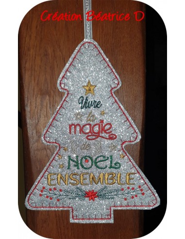 Motif de broderie machine sapin personnalisable ITH