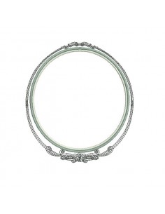Motif de broderie cadre ovale volute