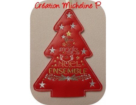 Motif de broderie machine sapin personnalisable ITH