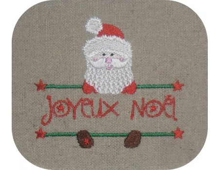 Motif de broderie machine motif prénom père Noël