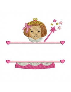 Motif de broderie machine motif prénom petite fille princesse