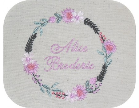 Motif de broderie machine cadre fleurs boho